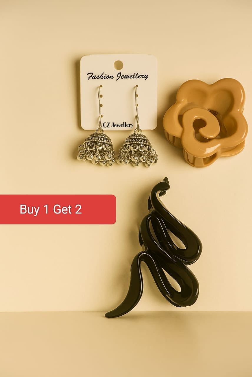 1 Earrings + 2 Clutchers