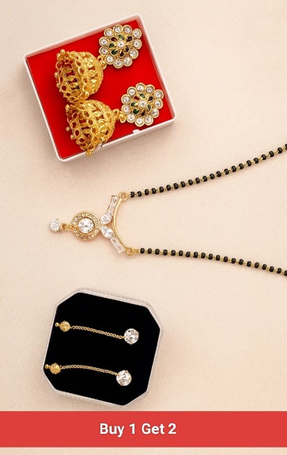 1 Mangalsutra + 2 Gold Earrings
