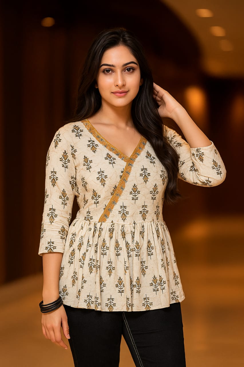 Indie Vibes Black Printed Kurti