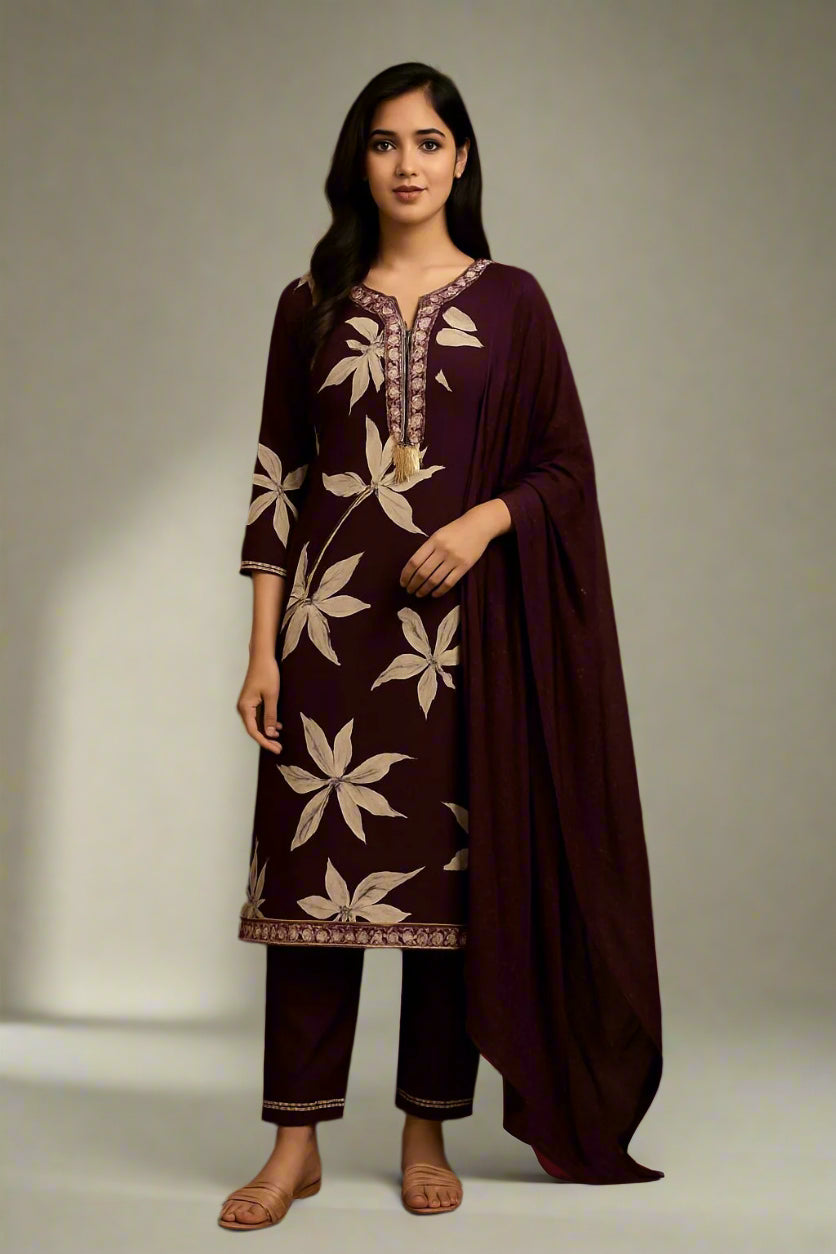 Vine Shade With Golden Floral Print (SET)