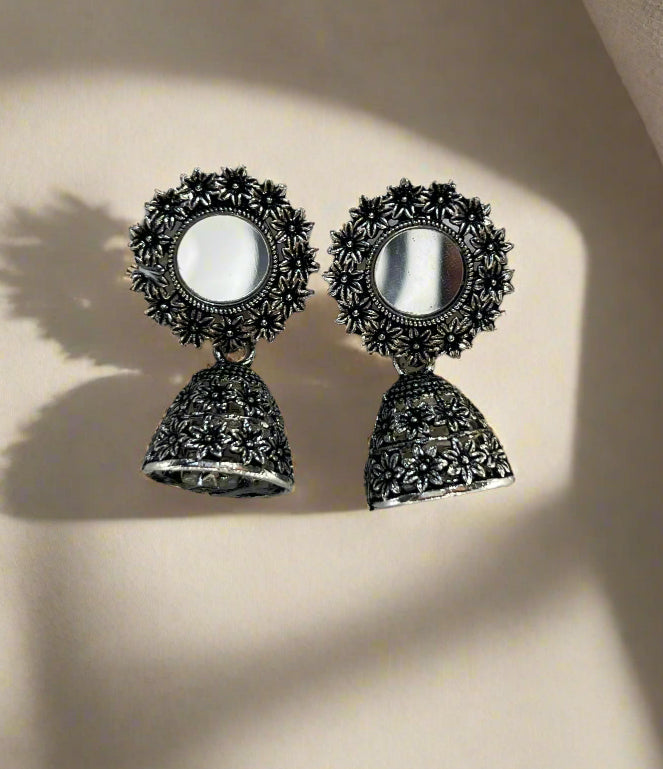 Mirror Round Jhumka