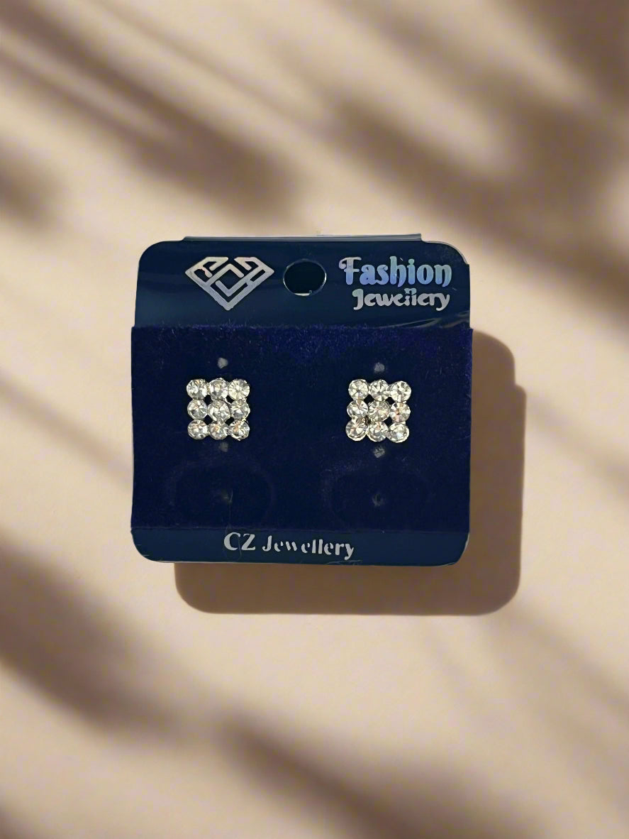 Cubic crystal charm earings