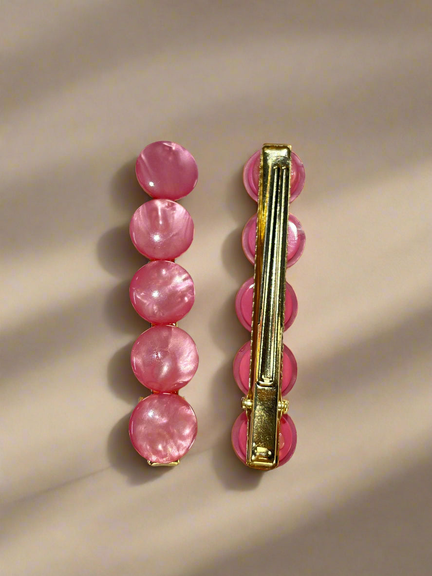 Round beads hair clips