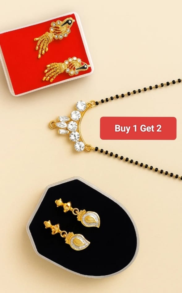 1 Mangalsutra + 2 Gold Earrings