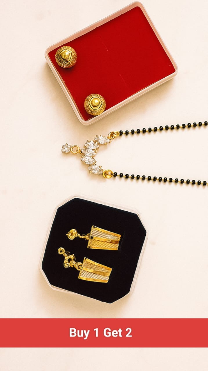 1 Mangalsutra + 2 Gold Earrings