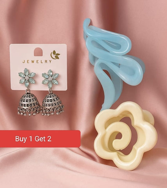 1 Earrings + 2 Clutchers