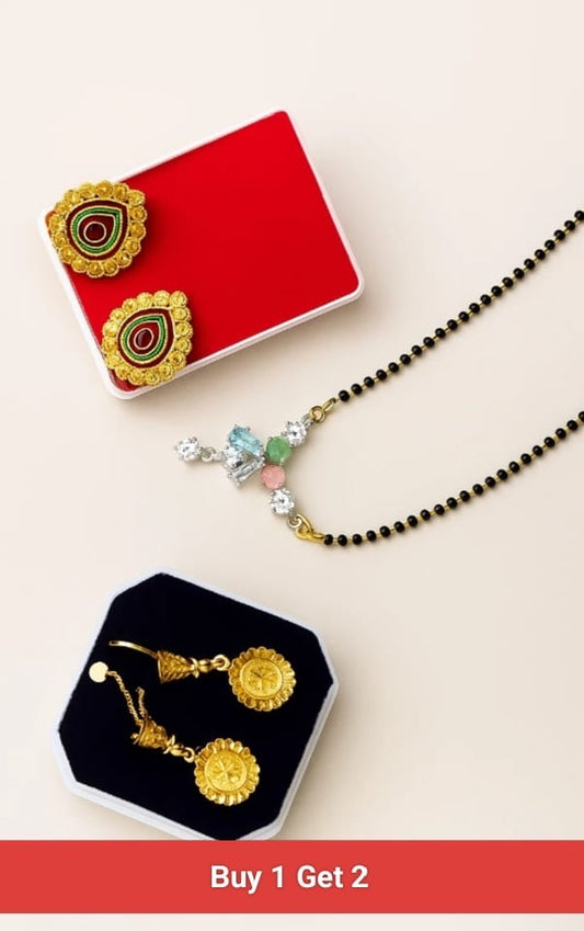 1 Mangalsutra + 2 Gold Earrings