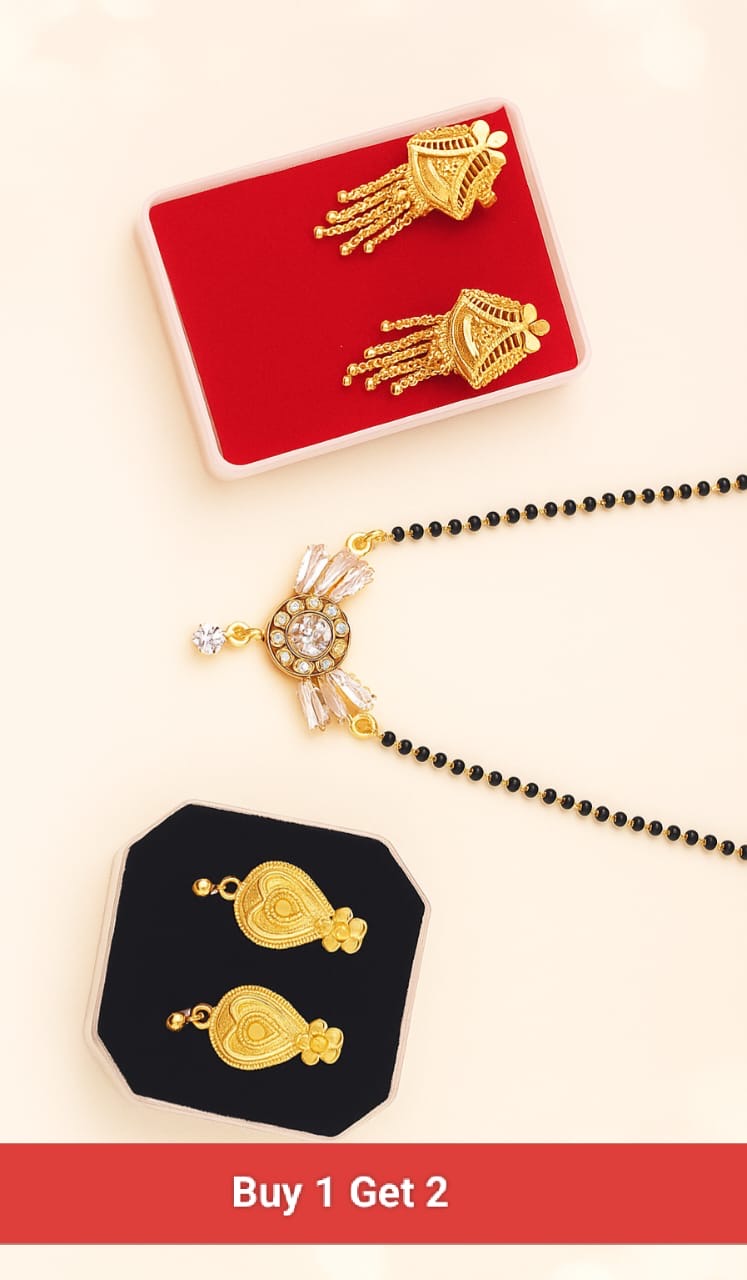 1 Mangalsutra + 2 Gold Earrings