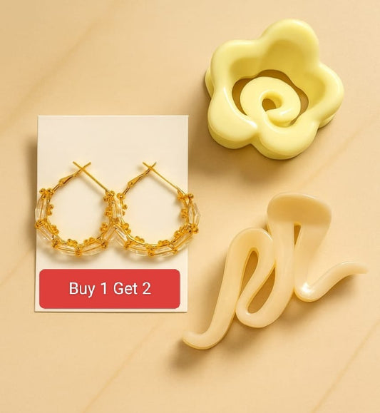 1 Earrings + 2 Clutchers