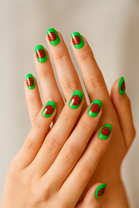 Green Heart Nails