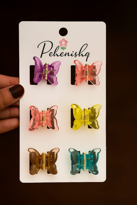 “Butterfly Mini Claw Clip Set – 6 Pcs”