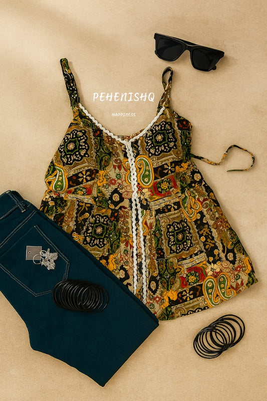 Trendy Designer Printed Casual Top
