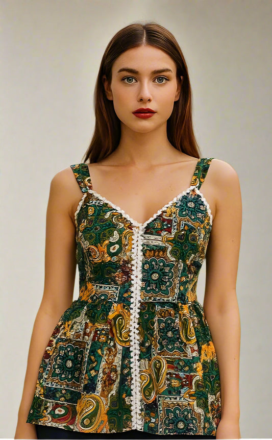 Adjustable Designer Patchwork Top