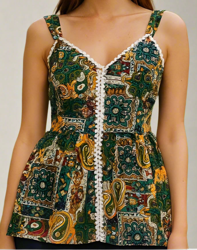 Adjustable Designer Patchwork Top