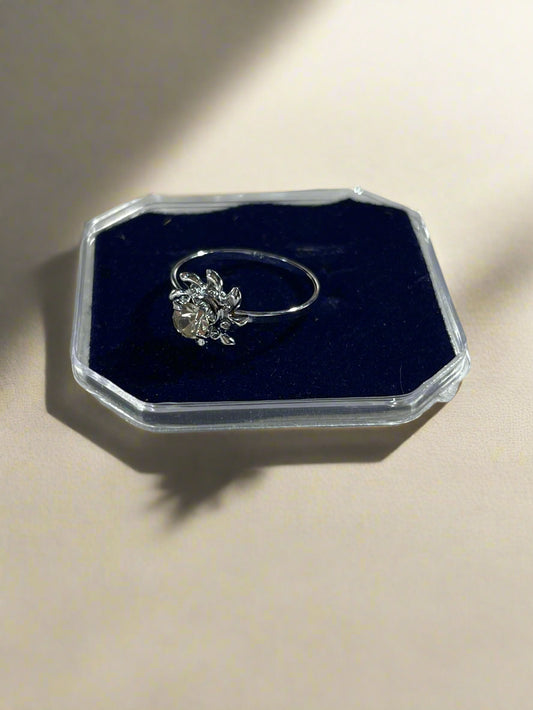 Crystal floral ring