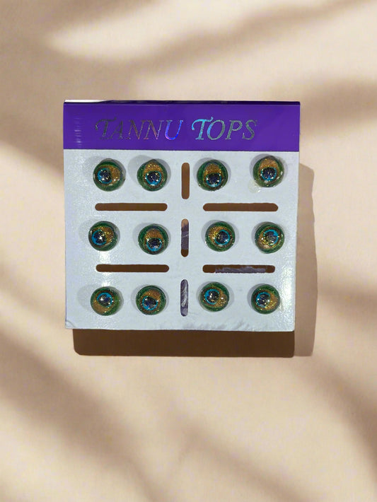 Ball shape peacock earrings (Pack of 6 pairs)
