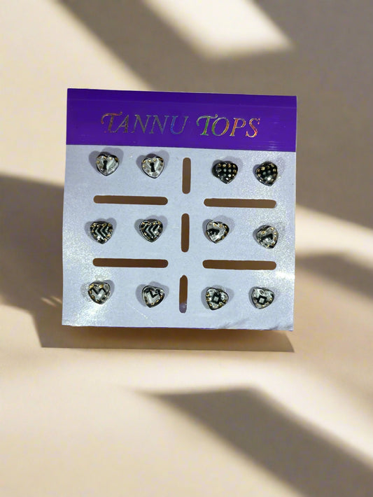 Stud earrings (Pack of 6 pairs)