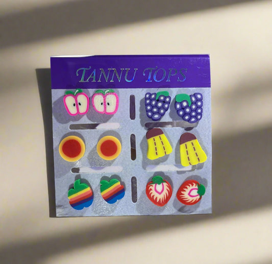 Cute shape daily wear earrings (Pack of 6 pairs)