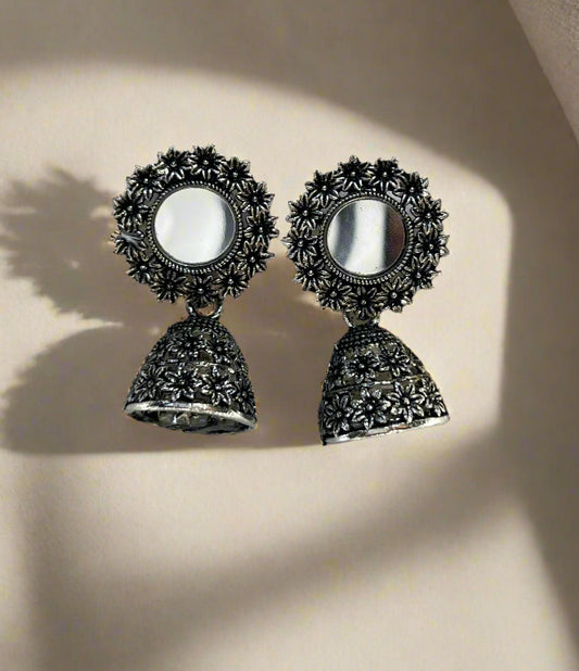 Mirror Round Jhumka
