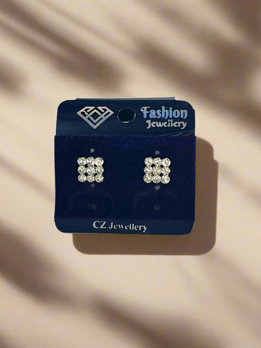 Cubic crystal charm earings