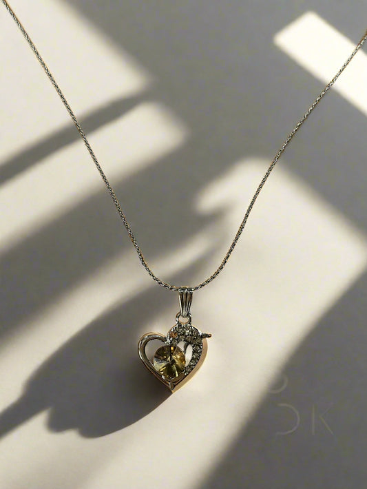 Yellow Heart Stone Pendant