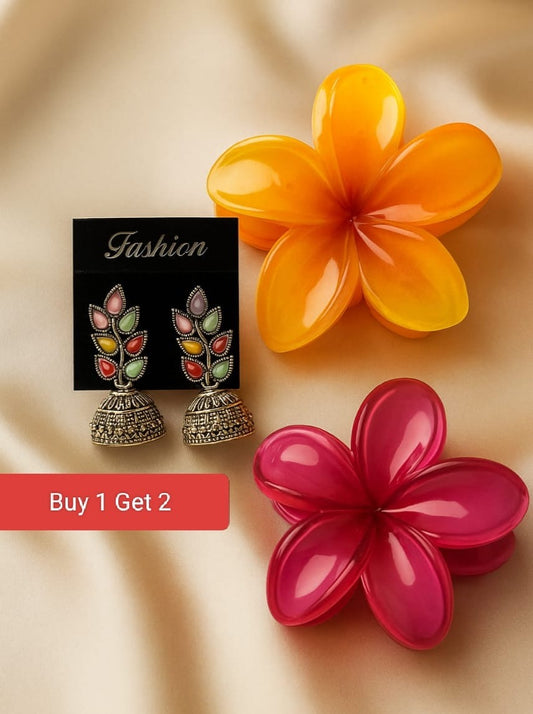 1 Earrings + 2 Clutchers