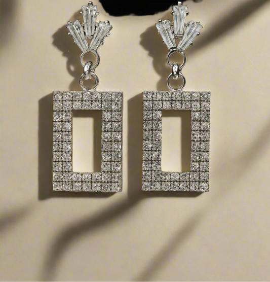 Elegant silver Diamond Earrings