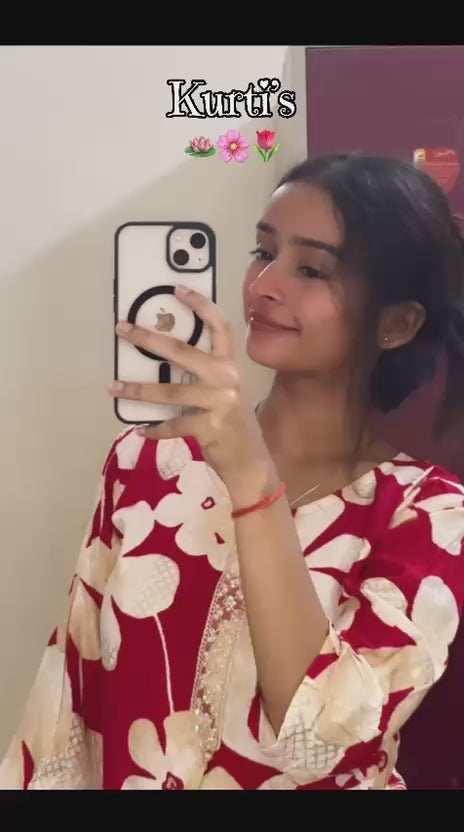 Floral Print Short Kurti